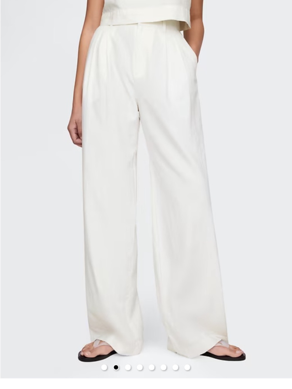 GAP Wide-Leg High-Rise Pants in Ivory
